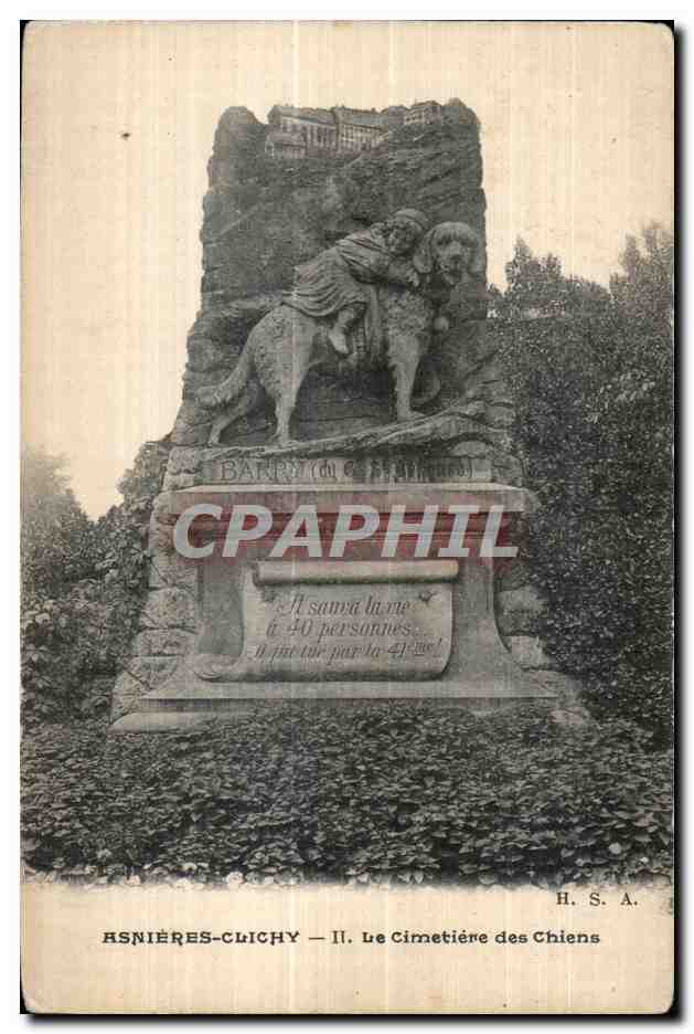 CPA Asnieres Clichy II Le Cimetiere des Chiens