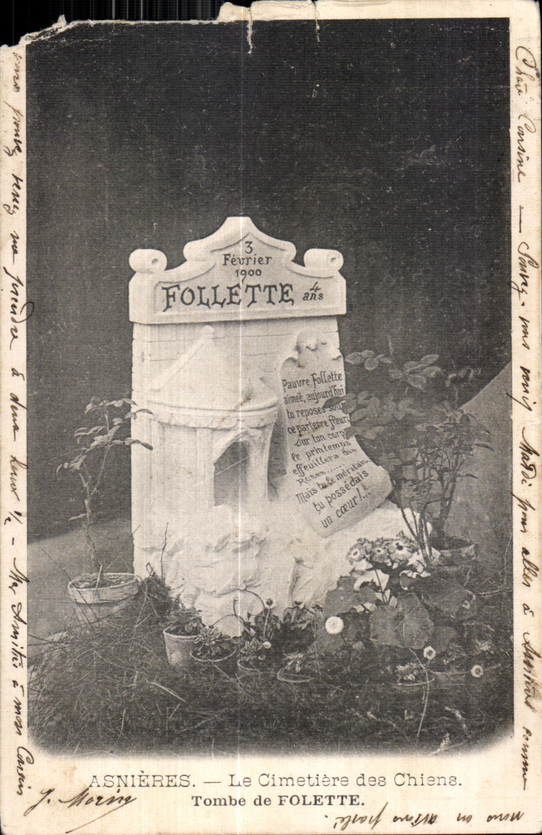 Asnières — Der Hundertfriedhof. Grab von Follette — J. Maring