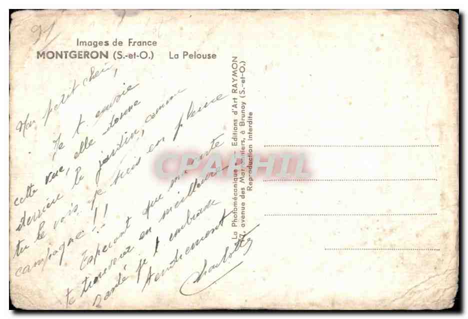 CPA Images de France Montgeron (S et O) La Pelouse — Rückseite