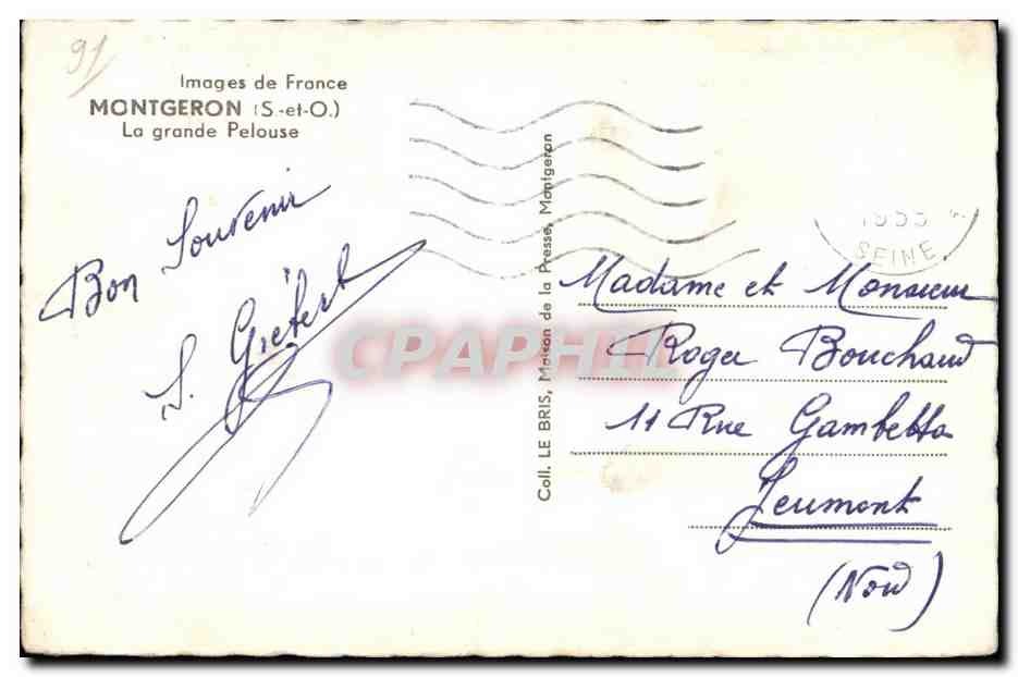 CPA Images de France Montgeron (S et O) La grande Pelouse — Rückseite