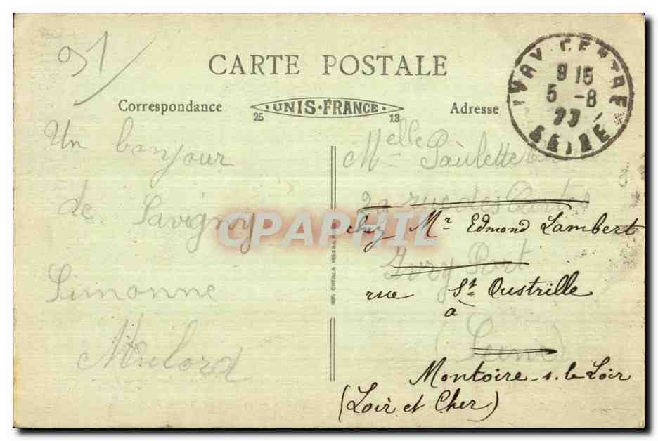 Epinay sur Orge - Sillery - Le Chateau - CPA  — Rückseite