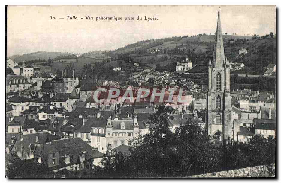 Tulle - Vue panoramique prise du Lycee - CPA 