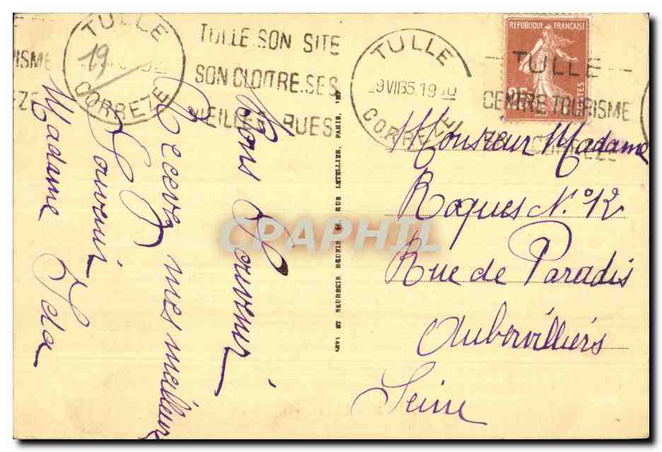 Tulle - La Promenade Enfants - CPA  — Rückseite