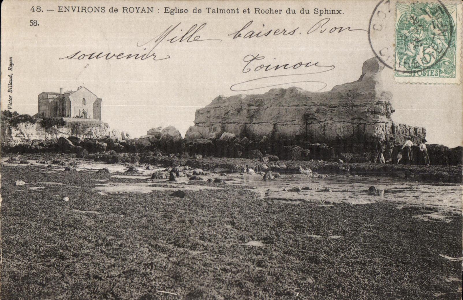 Environs de Royan - Eglise de Talmont et Rocher du Sphinx - CPA 