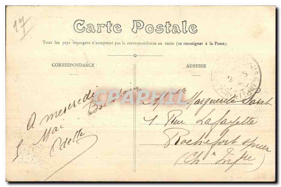 St-Agnant-les-Marais — Le Pont du Canal sur la route de Royan à Rochefort — Éditeur : A. Delaporte, n° 1497 — Achterkant
