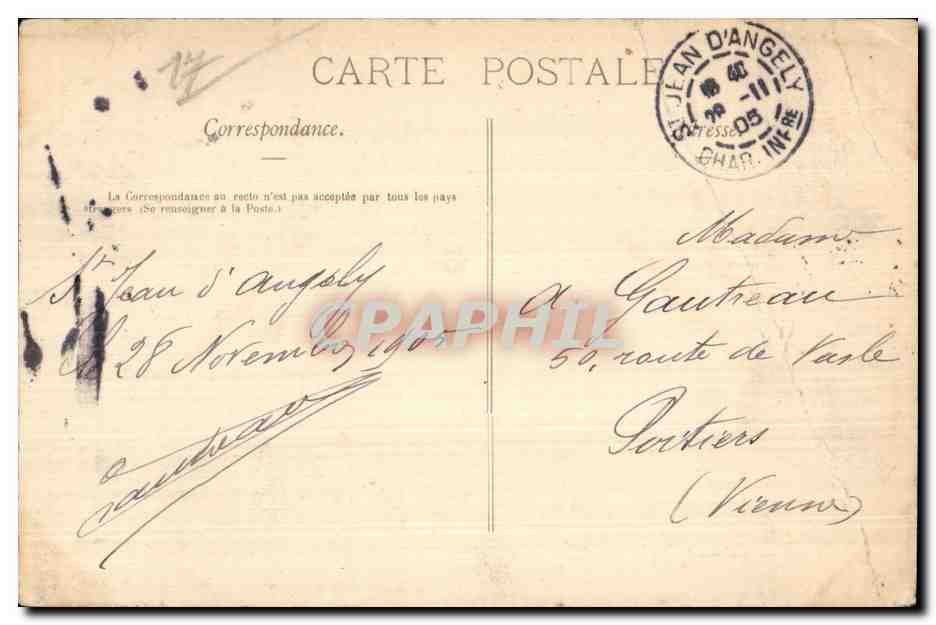 CPA Saint Jean D Angely Le Palais de Justice — Back