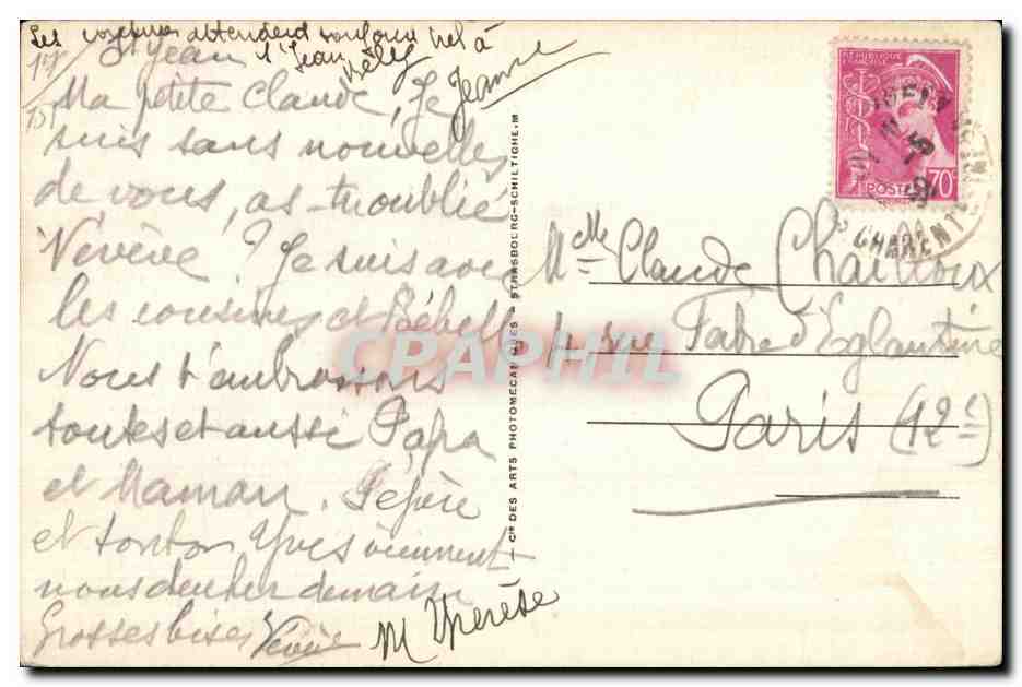 CPA Saint Jean D Angely La grosse Horloge — Back