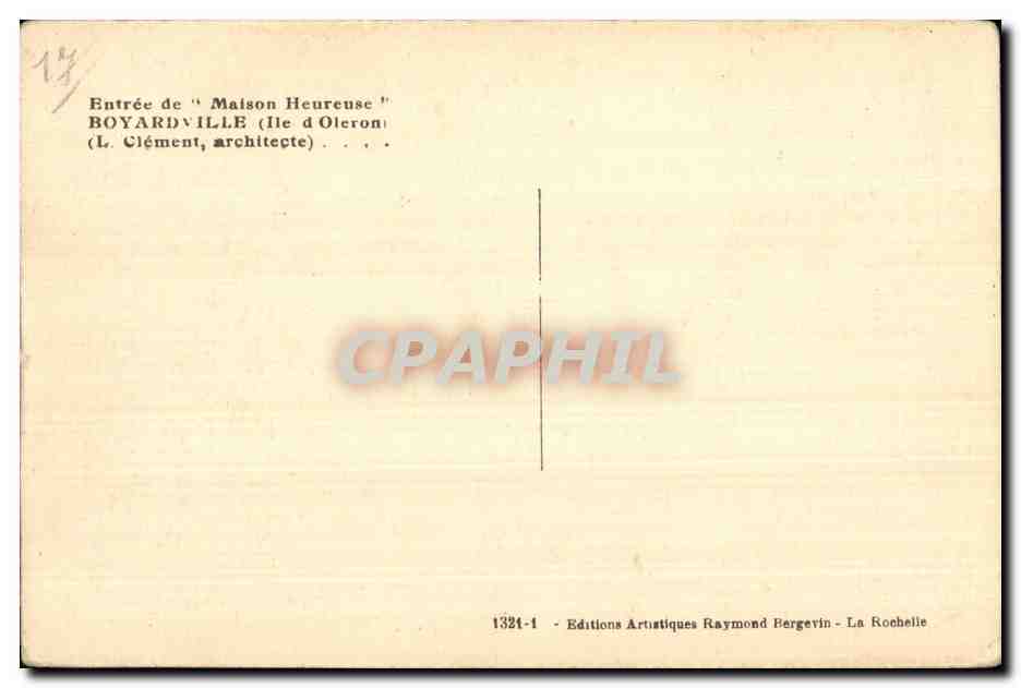 CPA Entree de Maison Heureuse Boyardville Ile d Oleron  — Rückseite