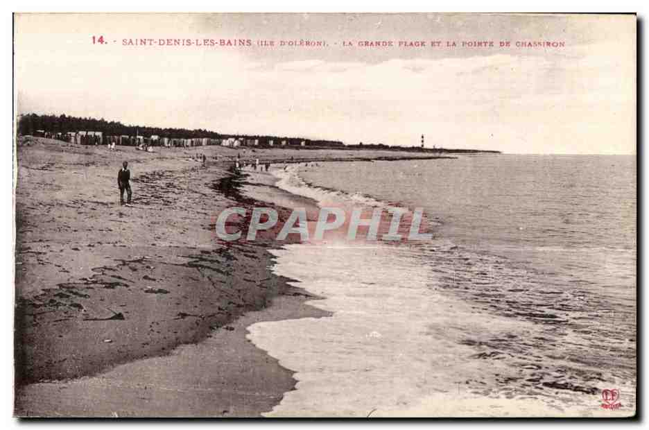 Saint-Denis-les-Bains (Ile d'Oléron) — La Grande Plage et la Pointe de Chassiron — Phototypie Labouche, Toulouse