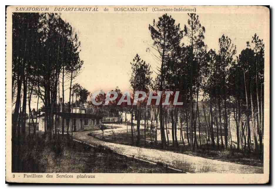 Sanatorium Départemental de Boscamnant (Charente-Inferieure) — Pavillons des Services généraux — Photo V. A. Lavitry à Mauduguyon