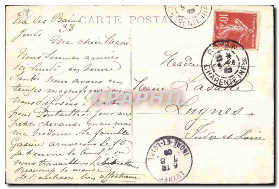 CPA Royan Vue du Square Botton et les deux Jetees — Verso