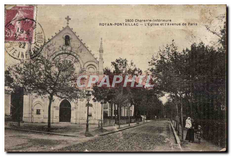 CPA Royan Pontaillac L Eglise et l Avenue de Paris