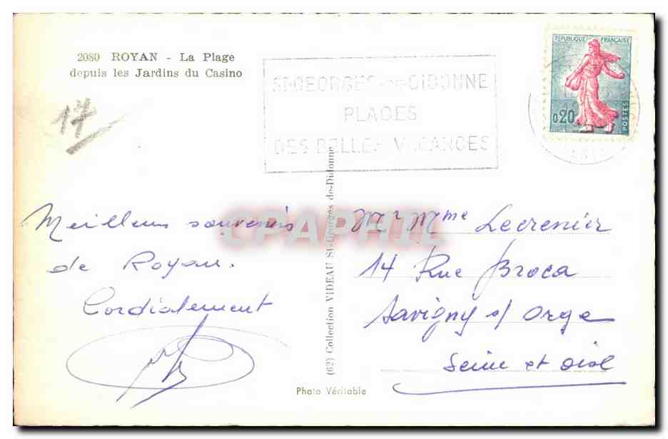 Royan - La Plage depuis les Jardins du Casino — Georges-Gibonne — Rückseite