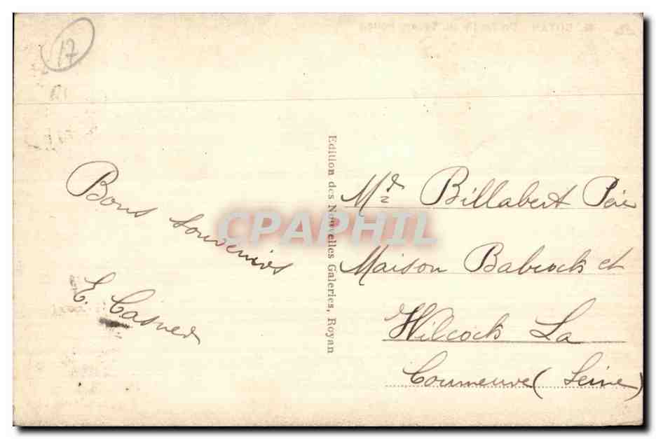 CPA Royan Un Jardin du Square Botton — Back