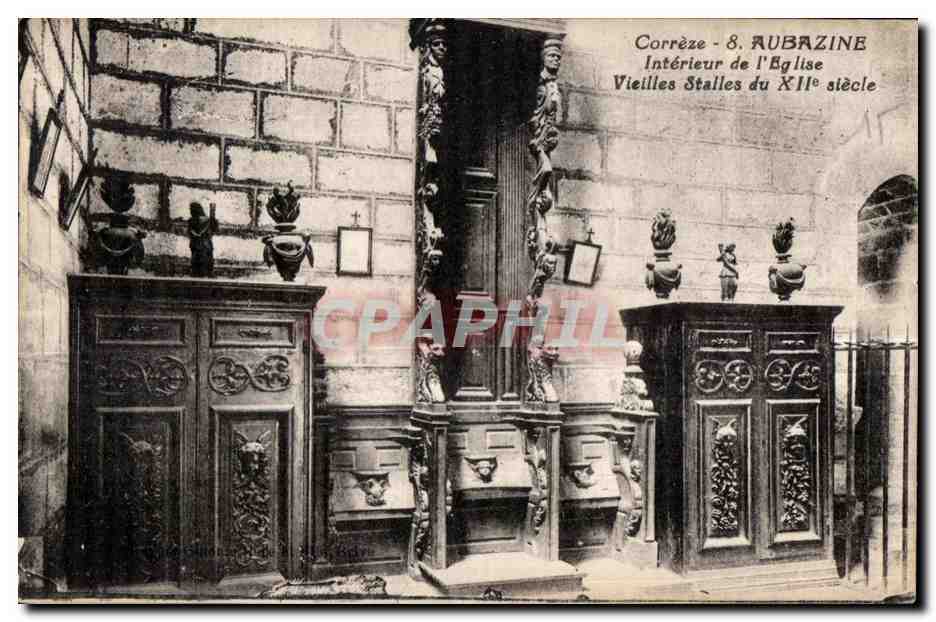 CPA Correze Aubazine Interieur de I Eglise Vieilles Stalles du XII siecle