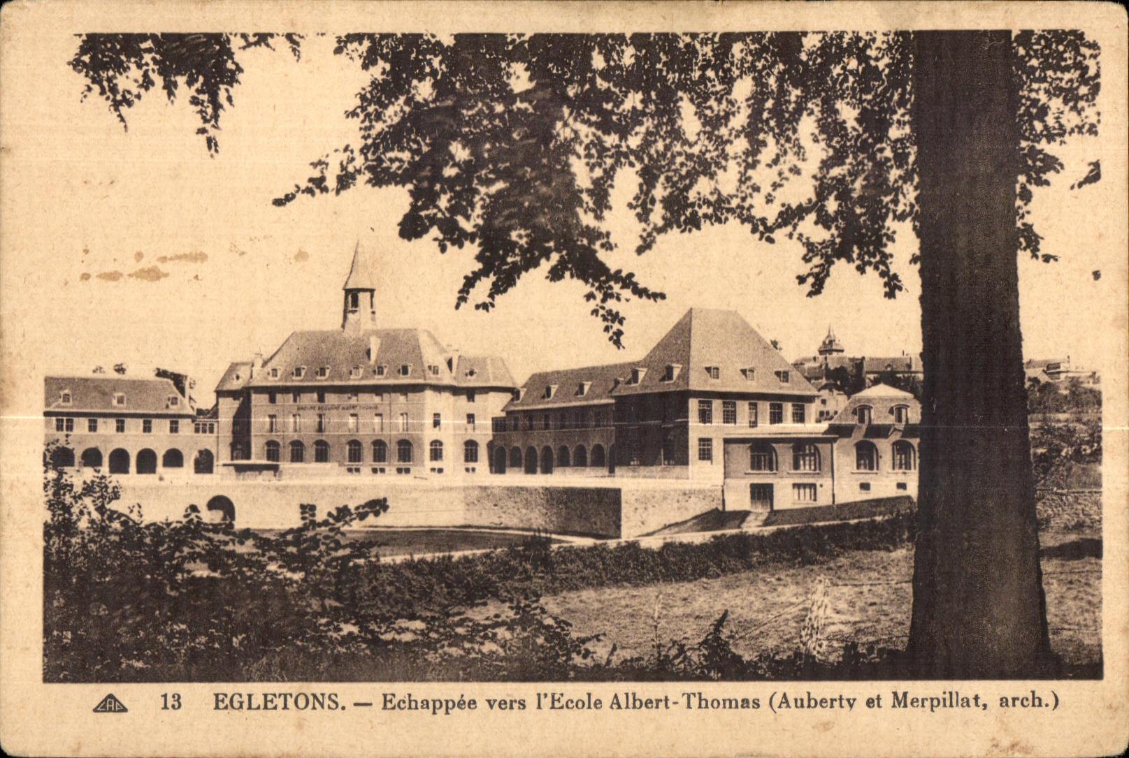 CPA Egletons Echappee vers I Ecole Albert Thomas (Aubertv et Merpillat arch)