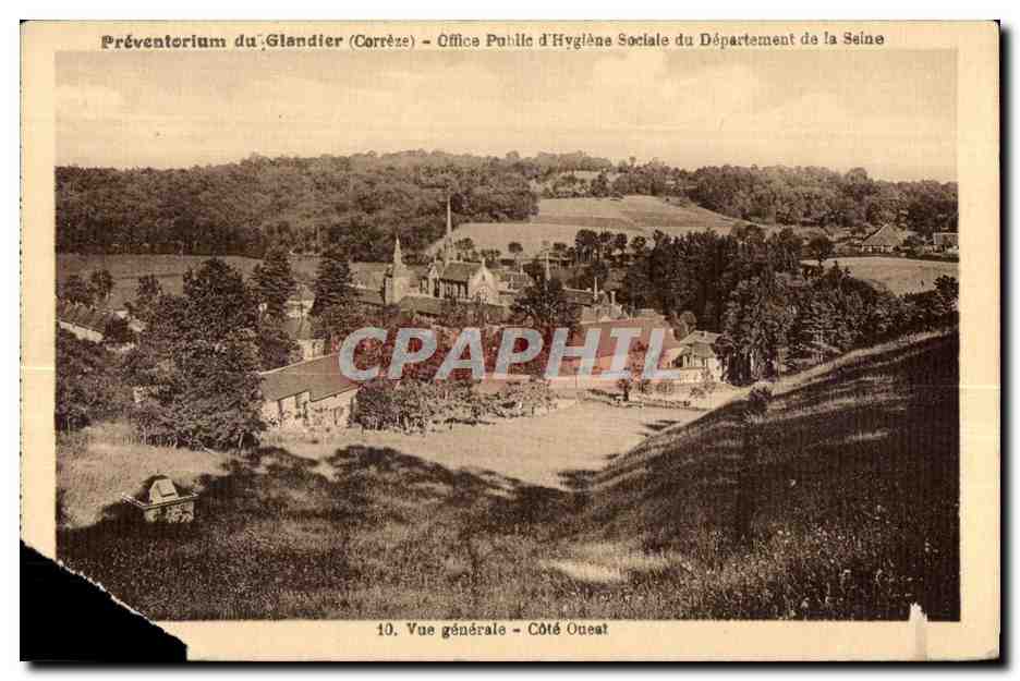 Préventorium du Glandier (Corrèze) — Office Public d'Hygiène Sociale du Département de la Seine — Vue générale côté ouest