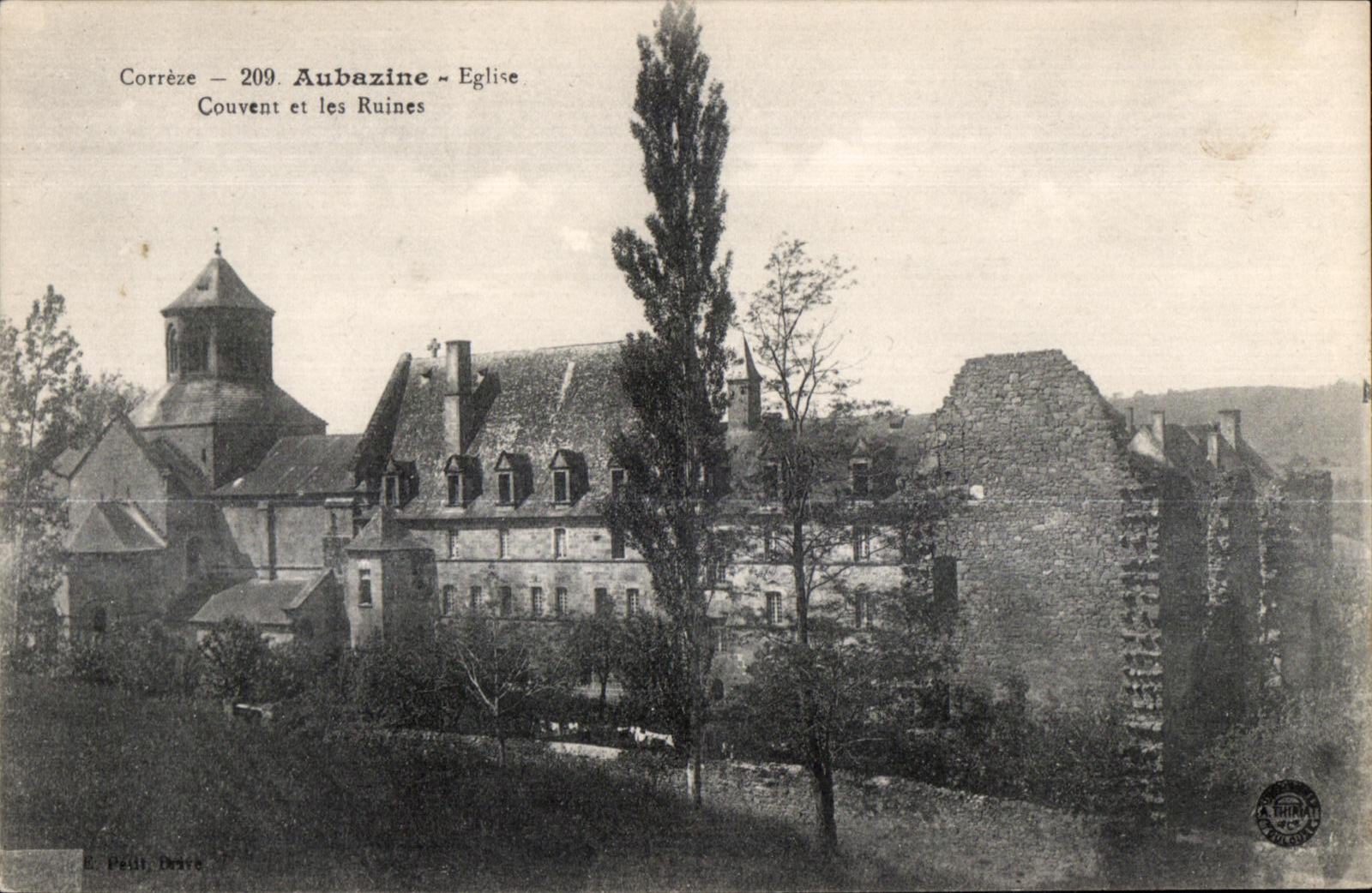 CPA Correze Aubazine Eglise Couvent et les Ruines