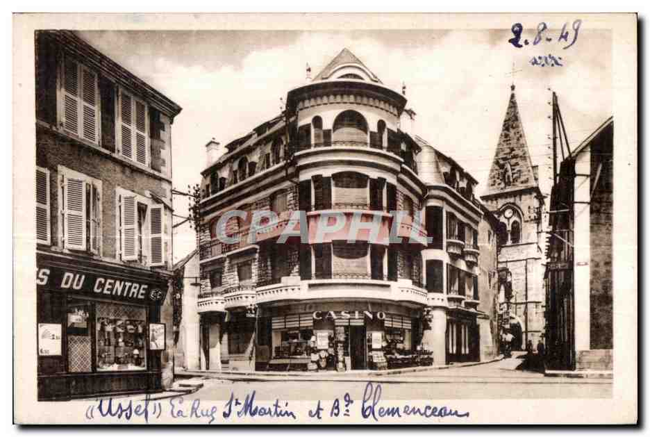 CPA Ussel La Rue St Martin et le Boulevard Clemenceau