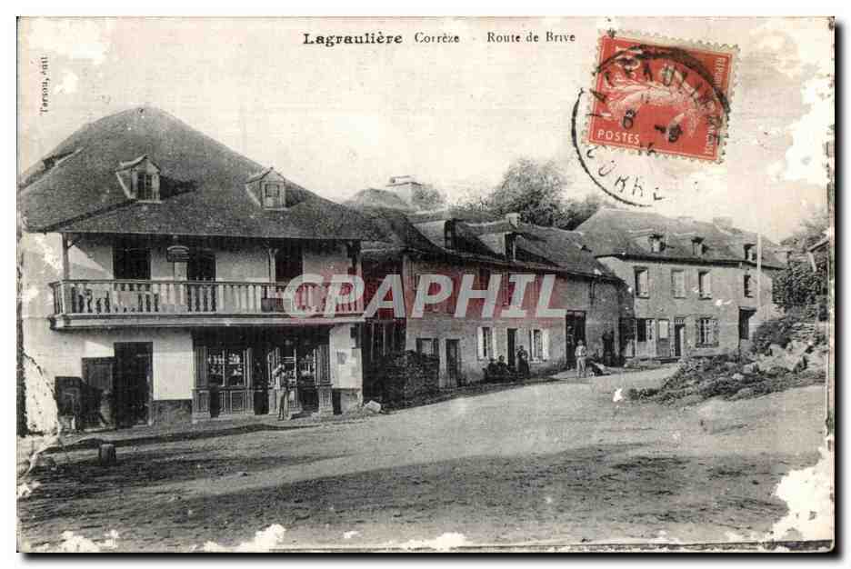 CPA Lagrauliere Correze Route de Brive