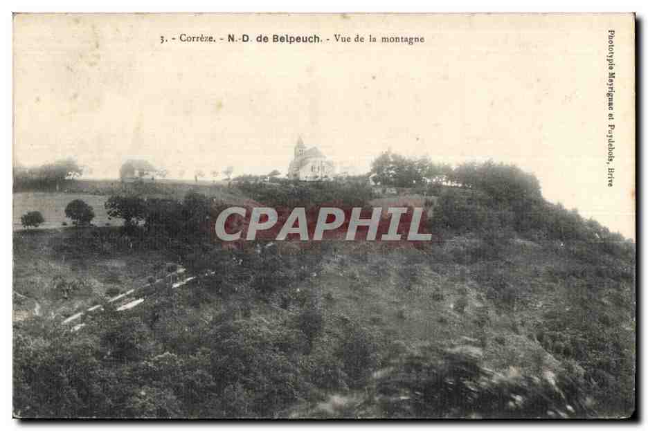 Notre Dame de Belpeuch - Vue de la Montagne - CPA 