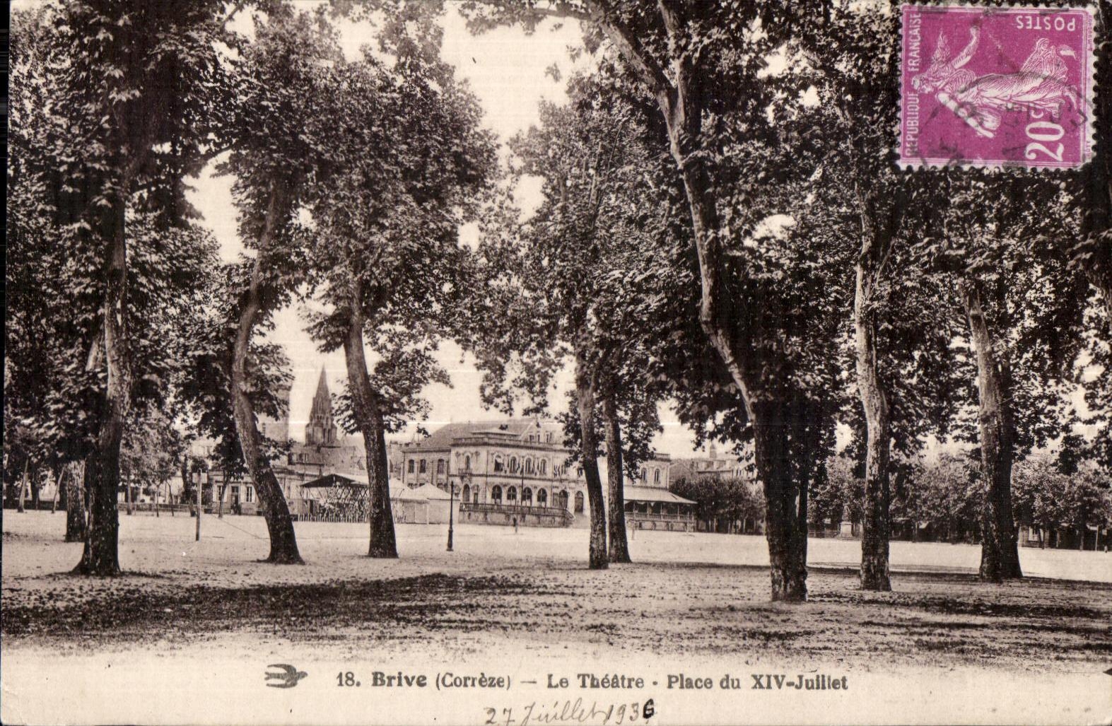 Brive - Le Theatre Place du XIV Juillet - CPA 