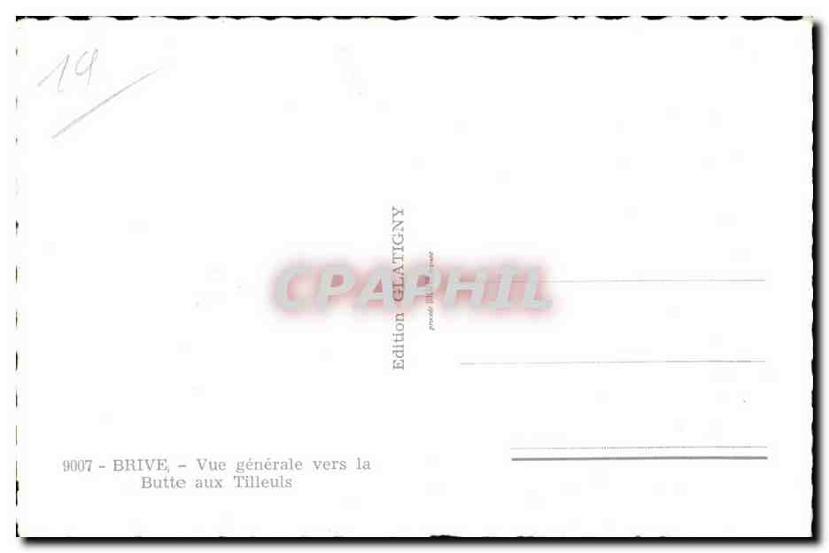 Brive - Vue Generale vers la Butte aux Tilleuls - CPSM — Rückseite