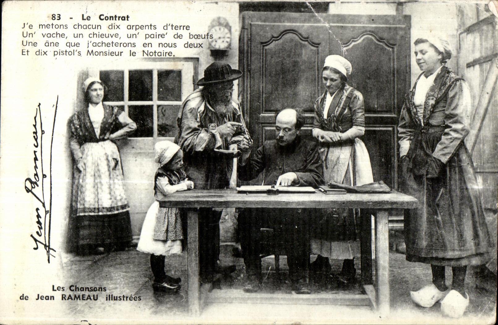Fantaisie - Folklore - Costumes - Les Chansons de Jean Rameau - Le Contrat - CPA 