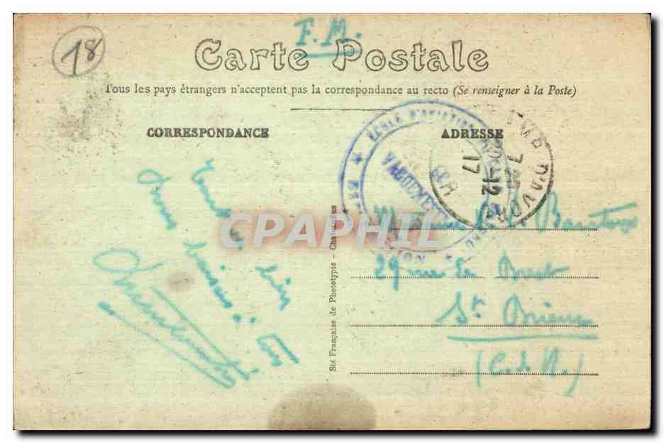Camp d'Avord (Cher) — Vue d'ensemble côté est — Visé Bourges No 699 — Rückseite