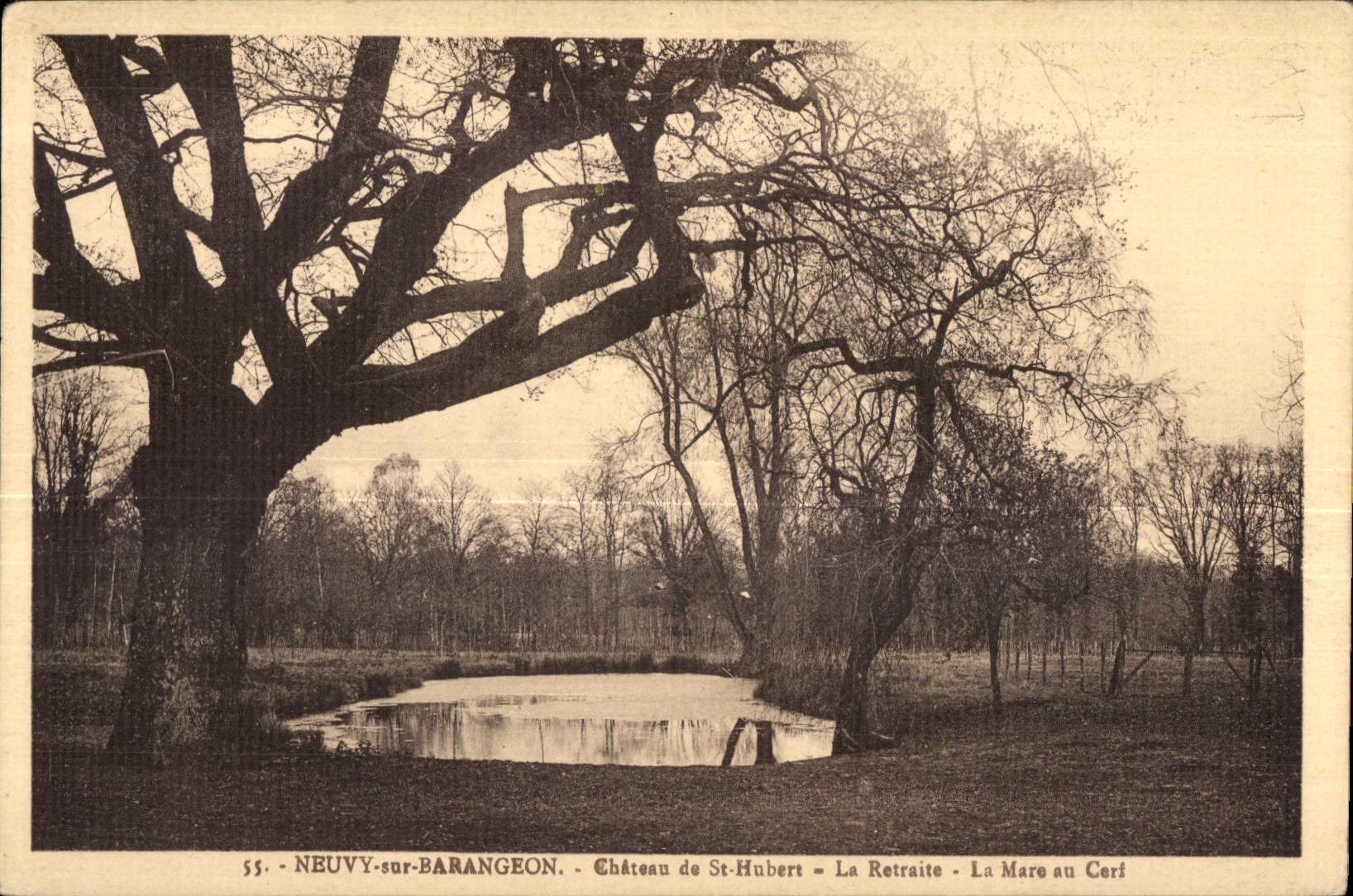 Neuwy-sur-Barangeon — Château de St-Hubert — La Retraite — La Mare au Ceri — Éditeur E. Cousselet, n°55