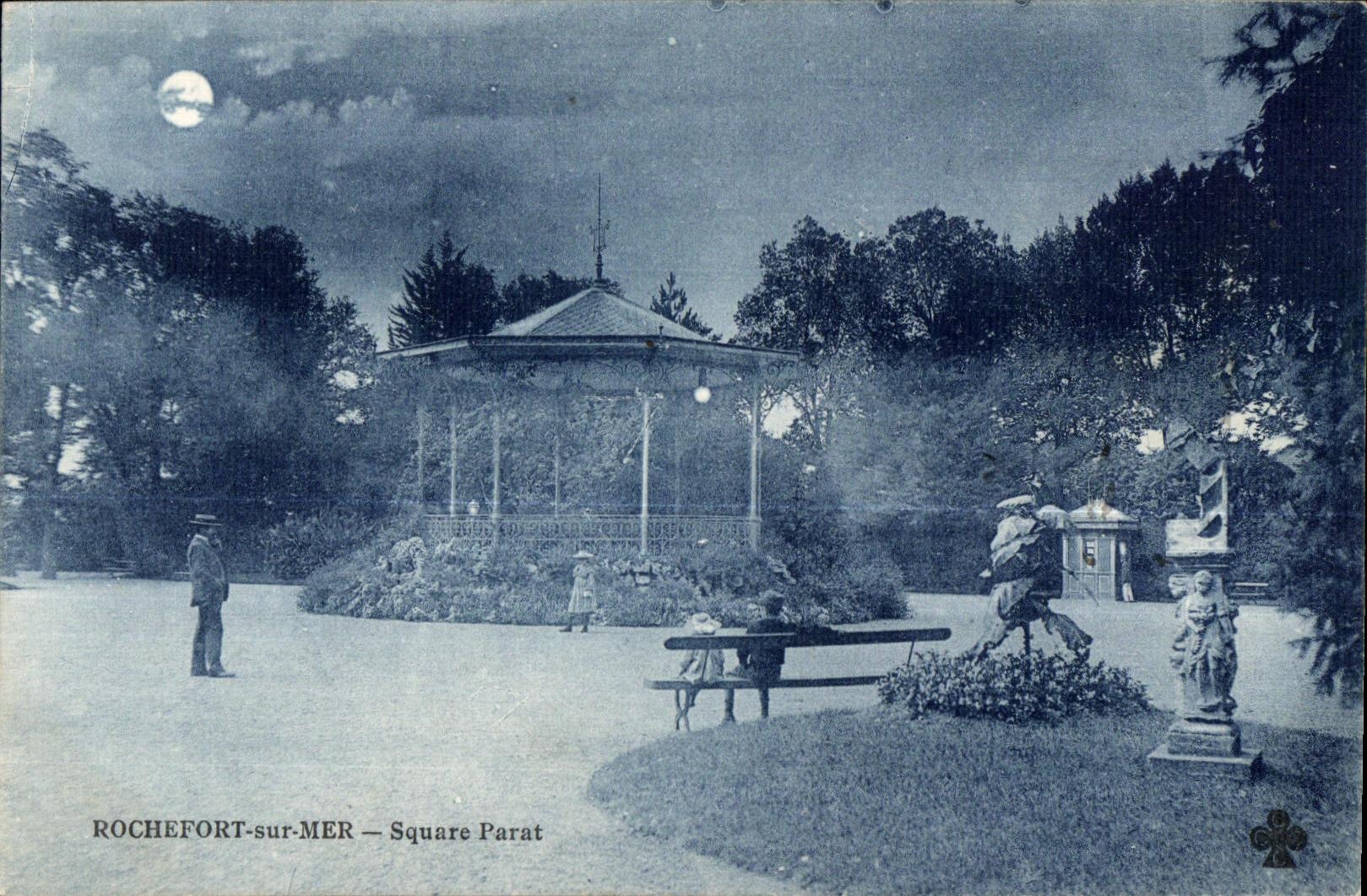 Rochefort sur Mer - Square Parat - la nuit - CPA 