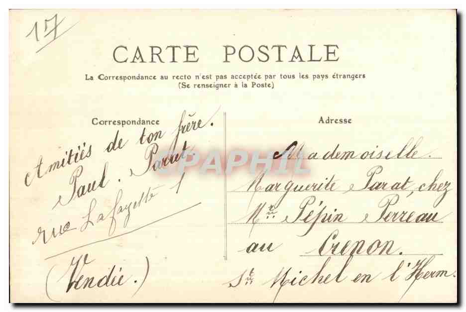 Rochefort sur Mer - Square Parat - la nuit - CPA  — Back