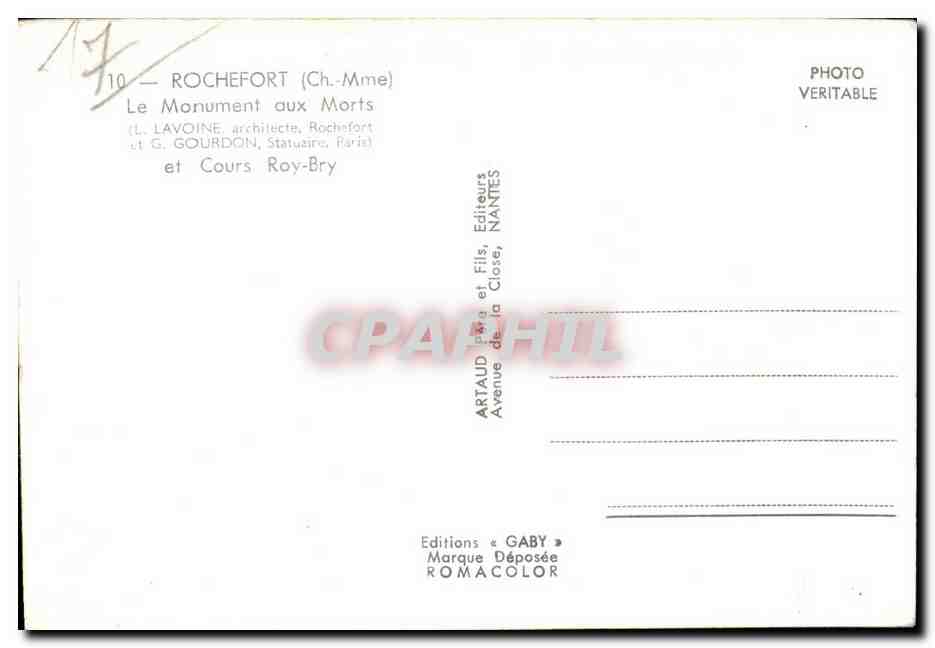 Rochefort sur Mer - Le Monument aux Morts - CPA  — Back