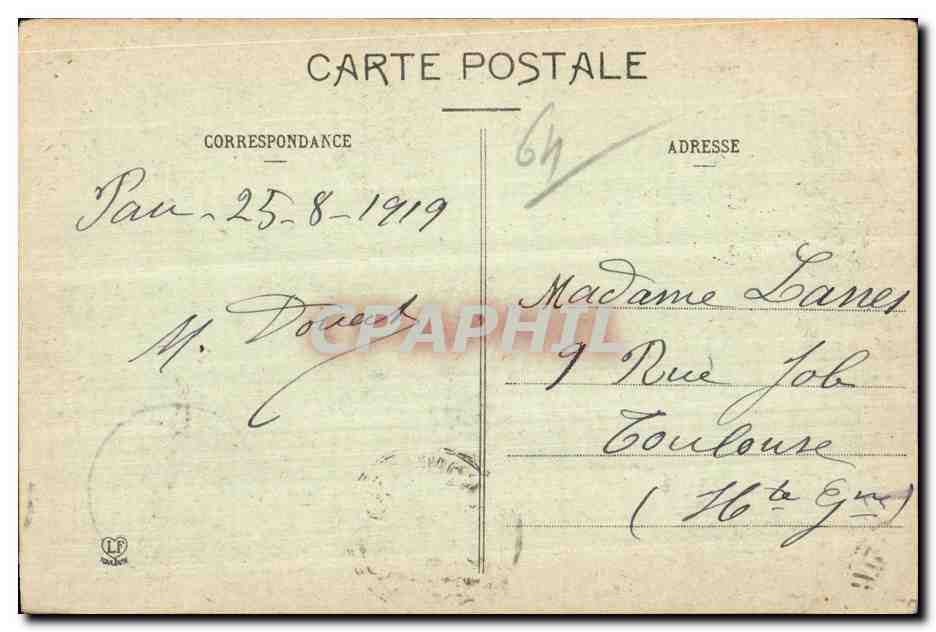 CPA Pau Avenue Leon Say Et Boulevard Pau Pyrenees — Back