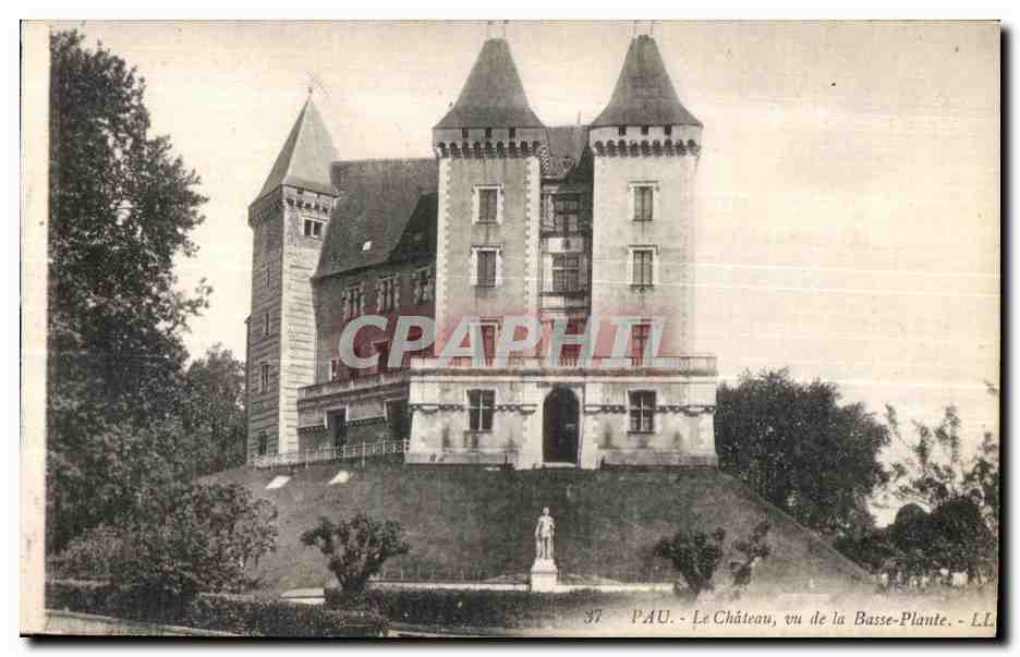 CPA Pau Le Chateau vu de la Basse Plante