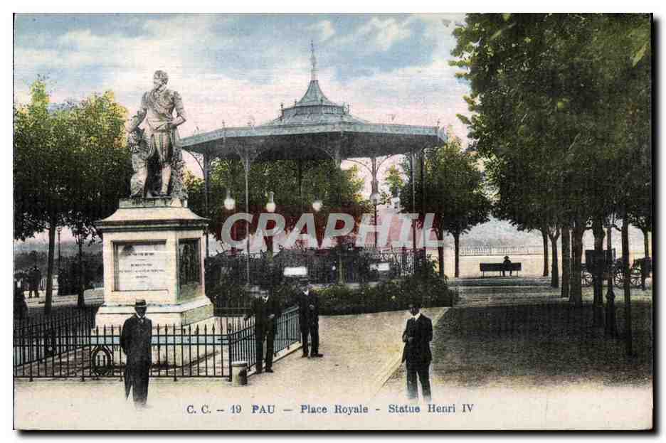 Pau - Place Royale - Statue Henri IV — C.C. 19