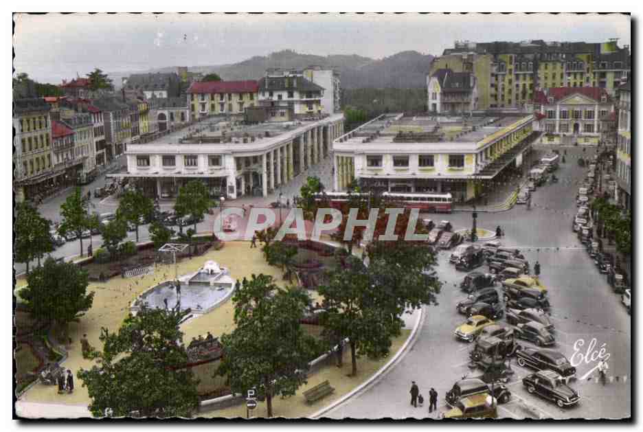 Square G. Clémenceau et le Palais des Pyrénées — Pau (Basses-Pyrénées) — L. Chatagneau