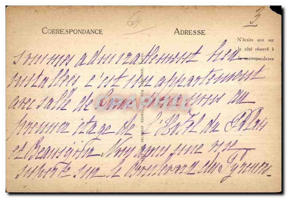 PAU - La Place Royale e la Catena dei Pirenei — LL — Verso