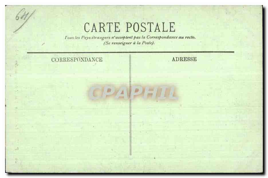 CPA Pau Le Chateau et la Statue de Gaston Phebus — Verso