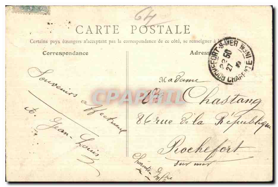 CPA Pau Le nouveau boulevard et la Gare — Verso