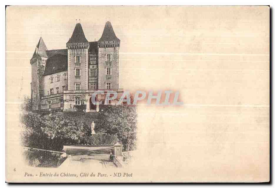 CPA Pau Entree du Chateau Cote da Parc 