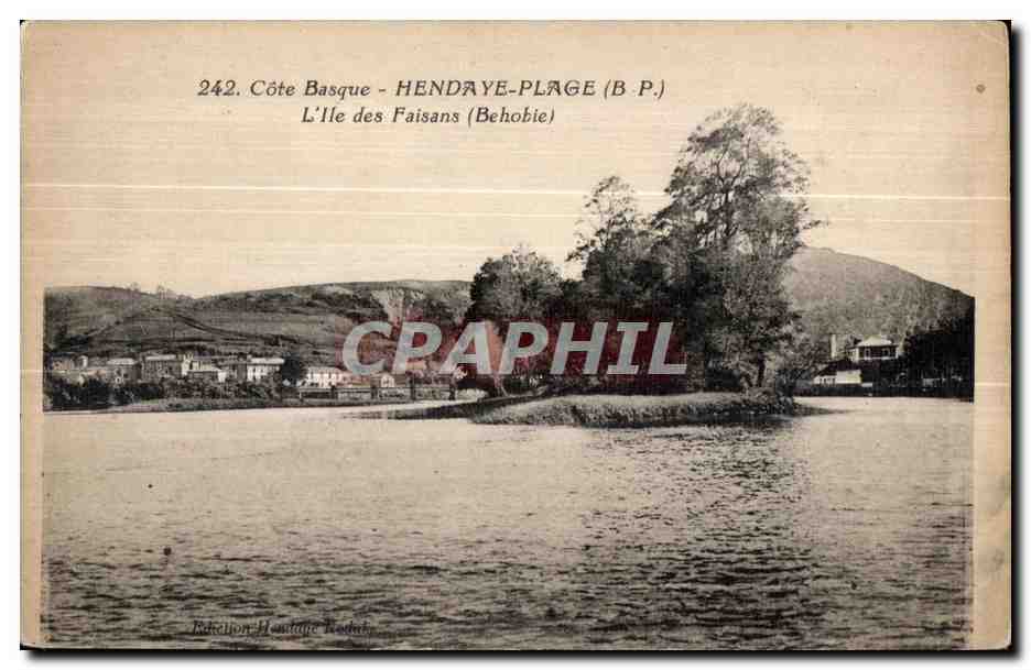 CPA Cote Basque Hendaye Plage (B P) L lle des Faisans (Behobie)