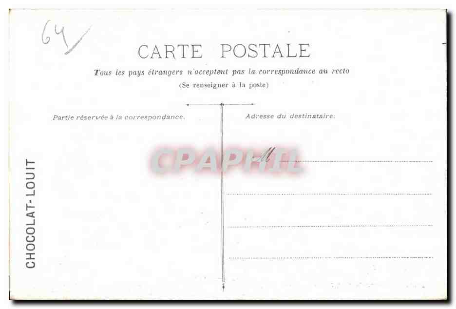 Hendaye — Plage et Casino — Édité pour le CHOCOLAT-LOUIT — Verso