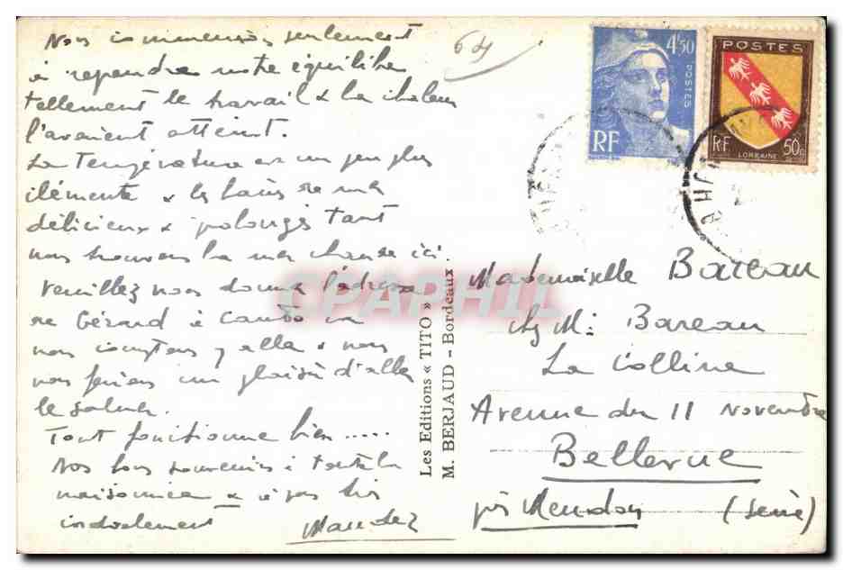 Hendaye (B.P.) — La Ville, Au fond Fontarrable — Tito — Reverso