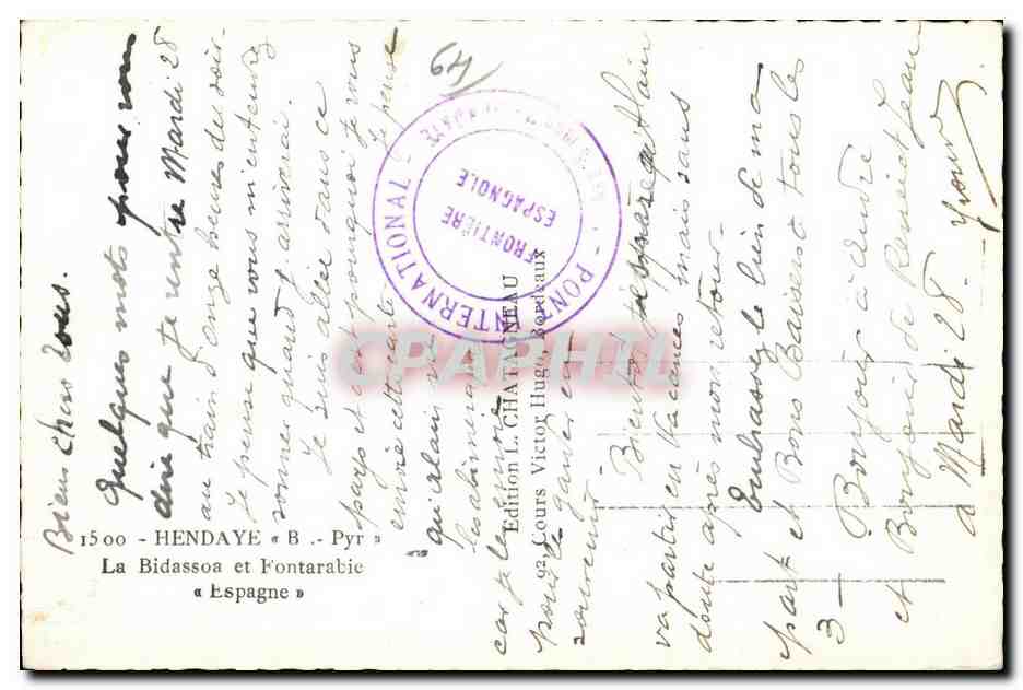 Elcée — Vue du port avec bateaux — Édition L. Chatriau — Verso