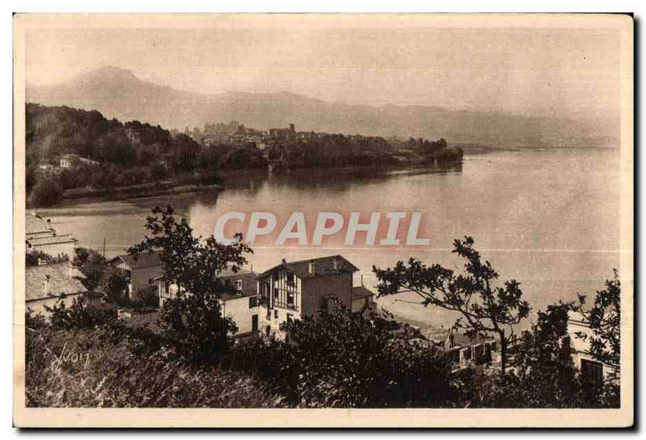 Antike Ansichtskarte Hendaye (Basses Pyrenees) Ansicht der Bidassoa und der Altstadt