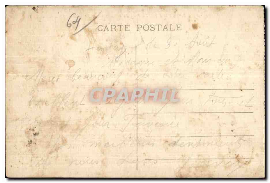 CPA Hendaye (B P ) La Place du Debarcadere et Fontarabie (Espagne) — Rückseite