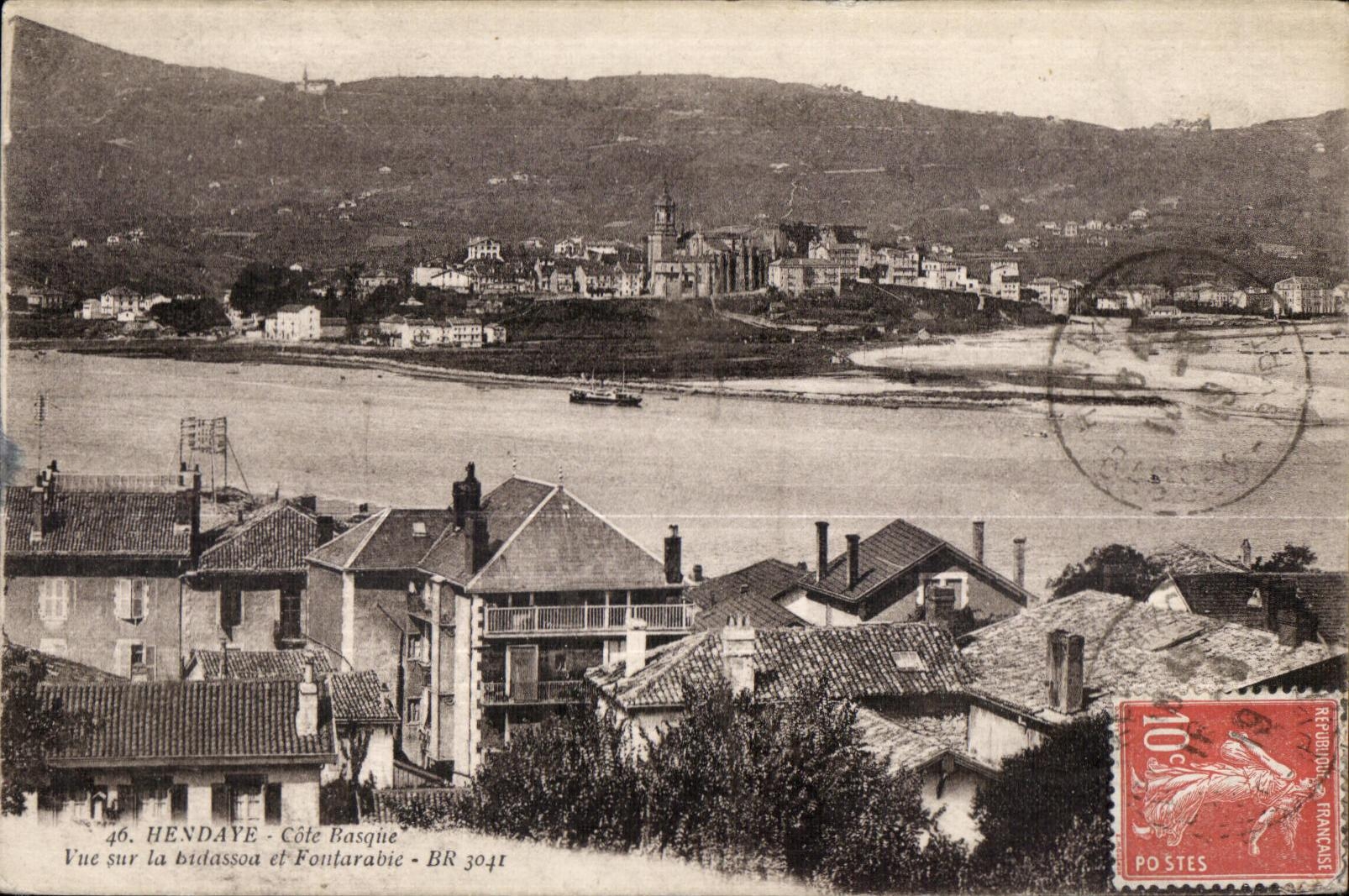 Hendaye - Côte Basque - Vue sur la Bidassoa et Fontarabie - BR 3041
