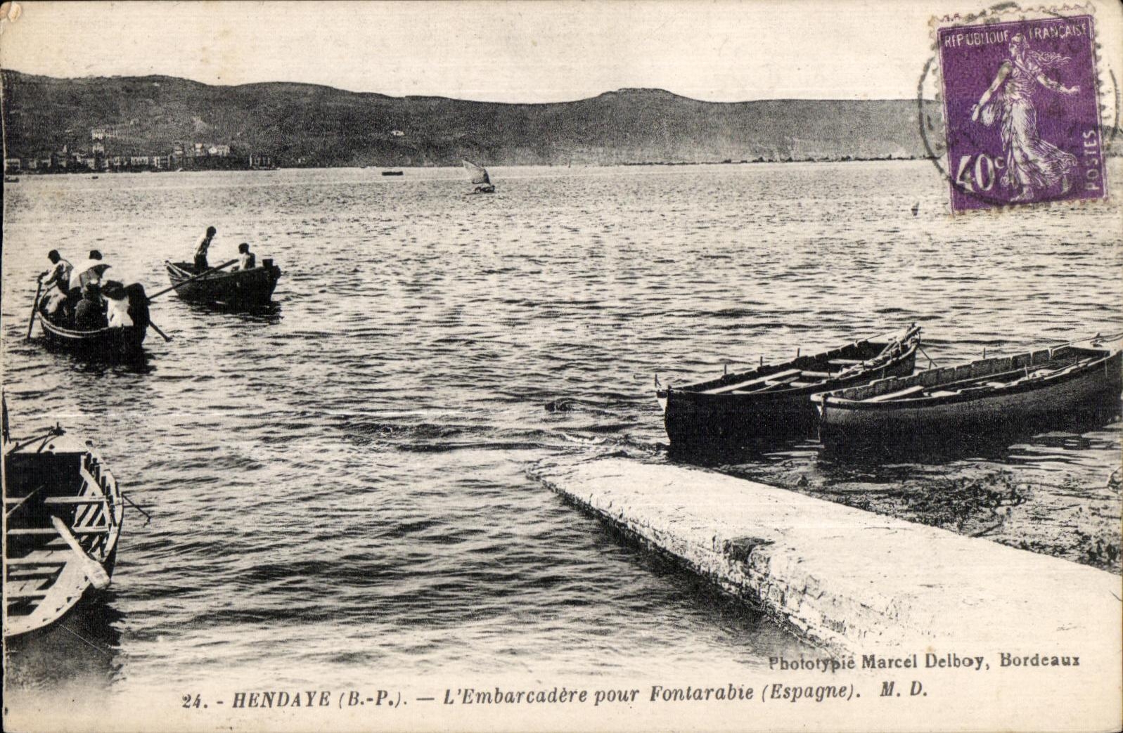 CPA Hendaye (B P) L Embarcadere pour Fontarabie (Espagne)