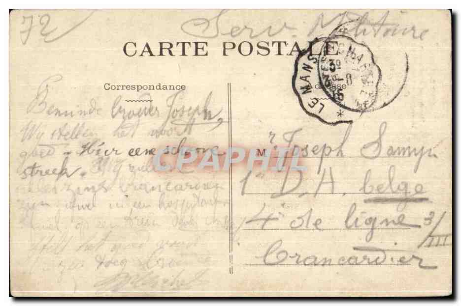 CPA Camp D Auvours Monument eleve aux Soldats tombes dans la Bataille du Mans — Rückseite